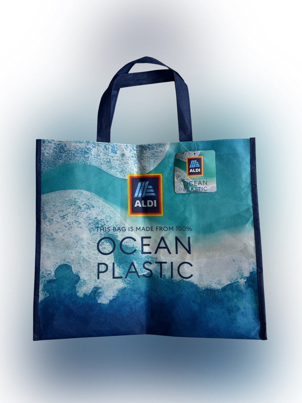 ALDI Ocean Plastic Reusable Tote Bag in Blue